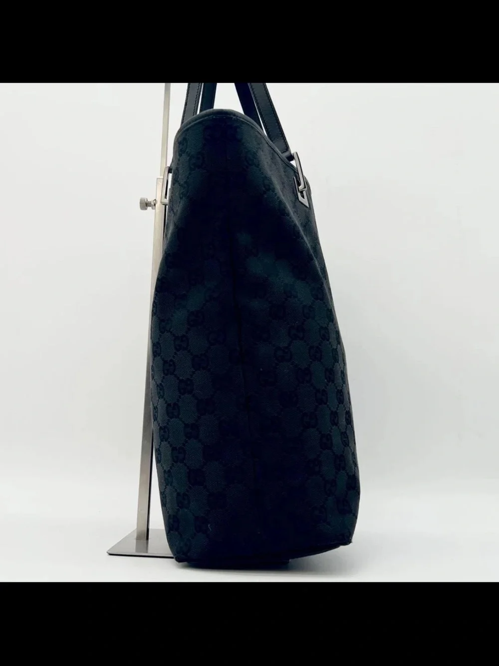 Gucci Monogram Black Canvas Tote